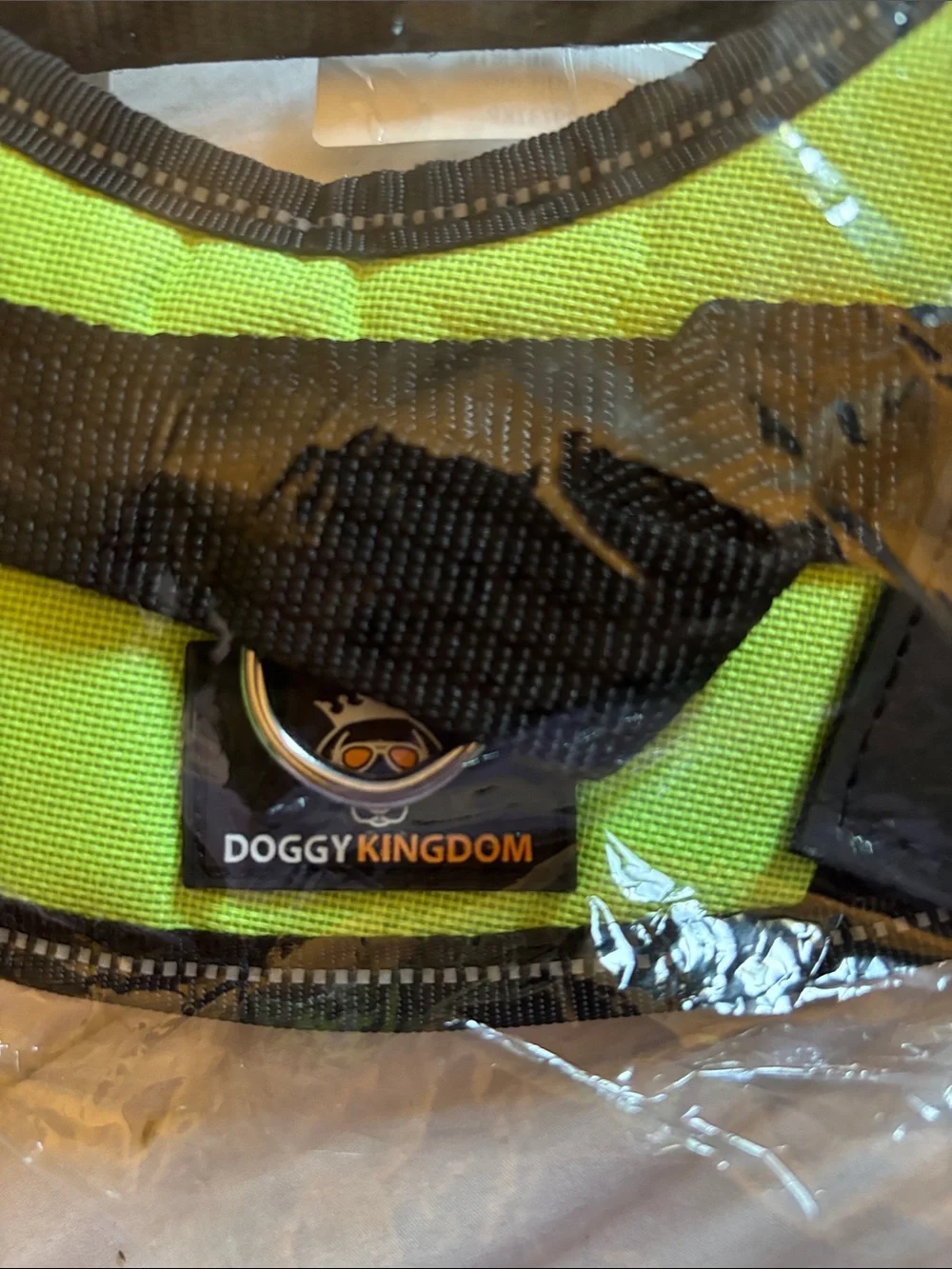 Doggy Kingdom High-Visibility Green No-Choke Dog Harness with Handle size XS